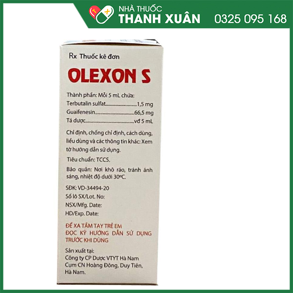 Olexon S - thuốc điều trị viêm phế quản